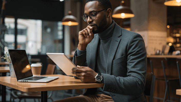 Illustrating the digital engagement aspect of French Consumer Behavior, with a focus on mobile commerce and online interaction in a modern French context.