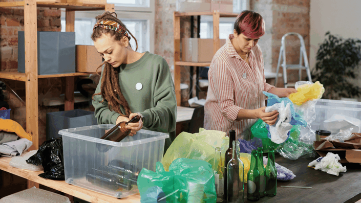 Interior of a bright zero-waste shop with shelves of sustainable products, showcasing retail-focused Eco-Friendly Business Ideas.